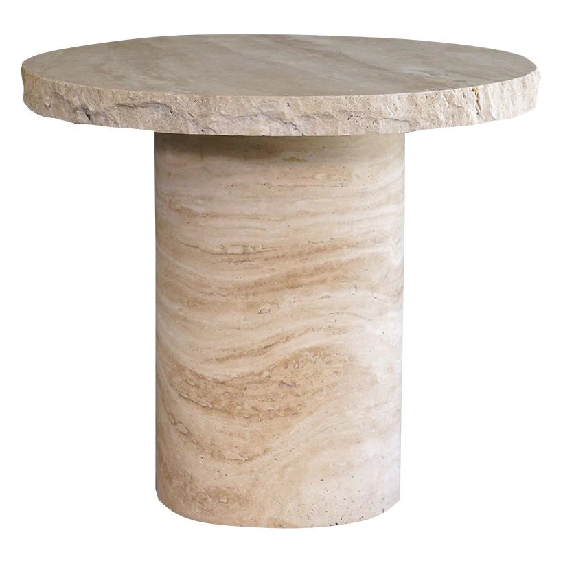 alessio travertine side table
