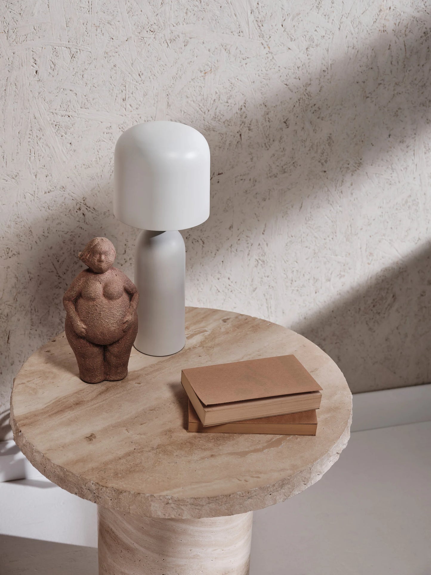alessio travertine side table