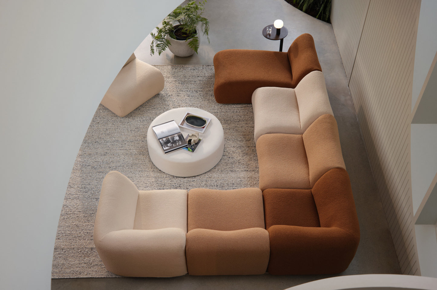 nonno sectional boucle sofa