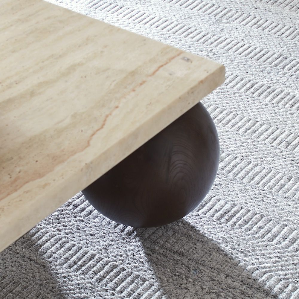 pallo travertine coffee table