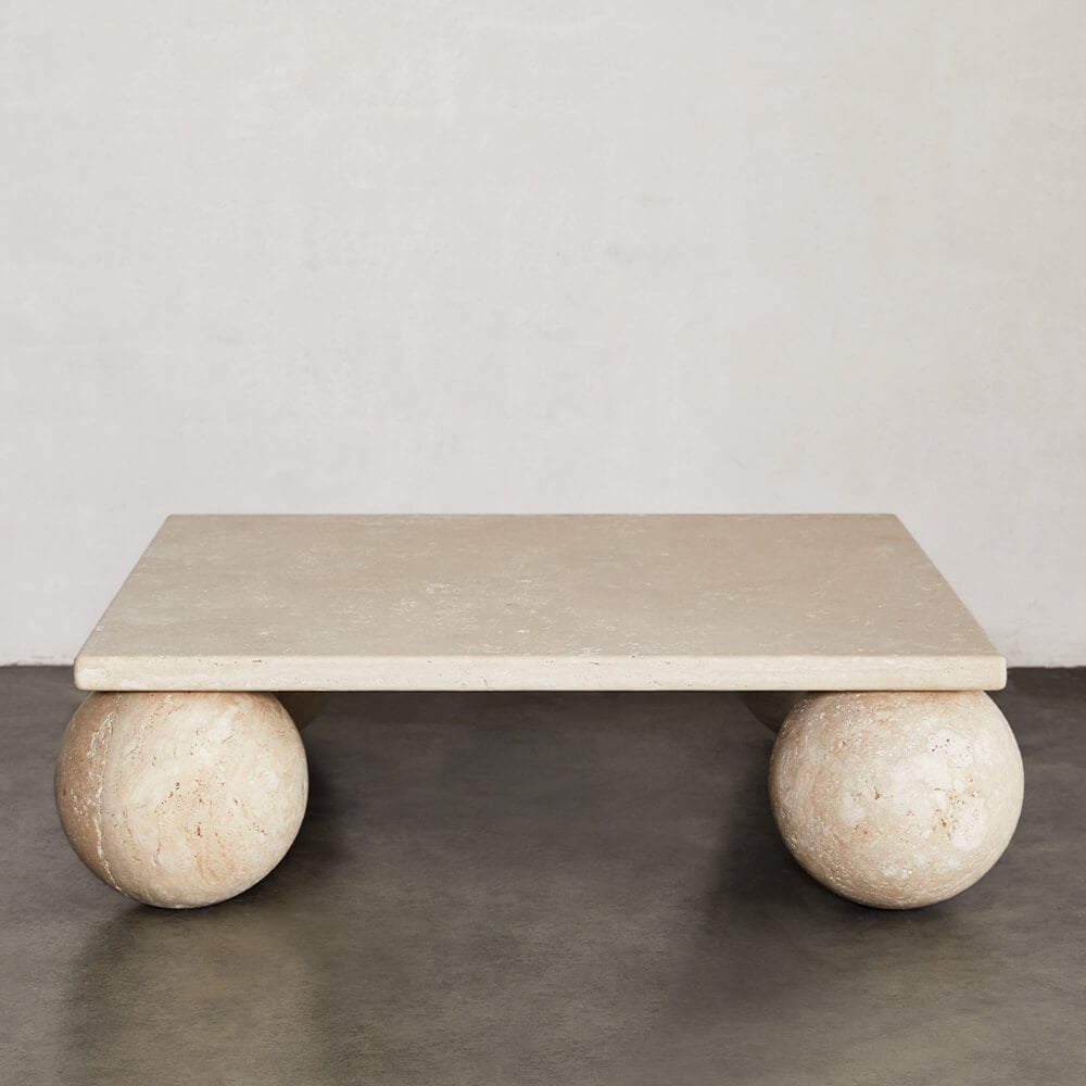 pallo travertine coffee table