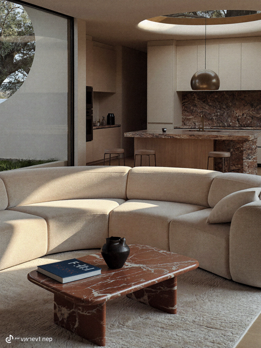 Completed apartment prepared for controlled furniture delivery, placement and installation