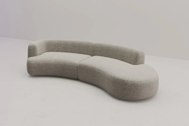 bella's curved boucle sofa