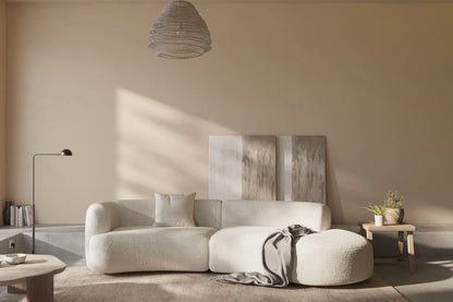 bella's curved boucle sofa