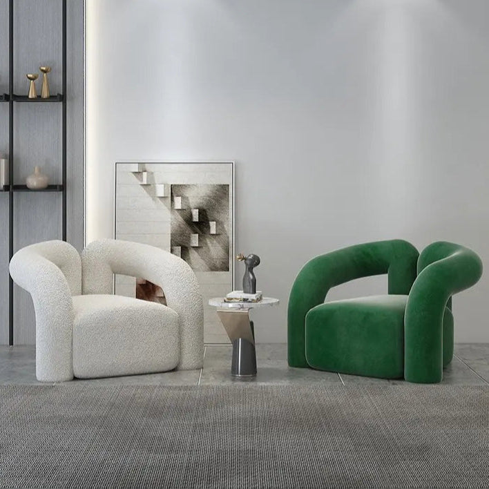 Ergonomic Boucle Armchair