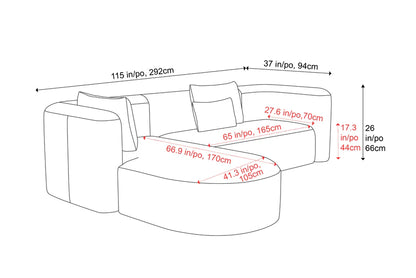 neutra sectional boucle sofa