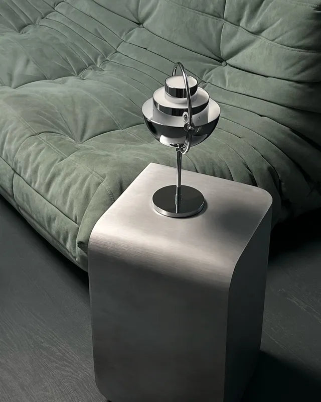 adresia matte chrome side table