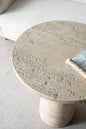 Alessio Travertine Side Table - DorsaAlessio Travertine Side Table