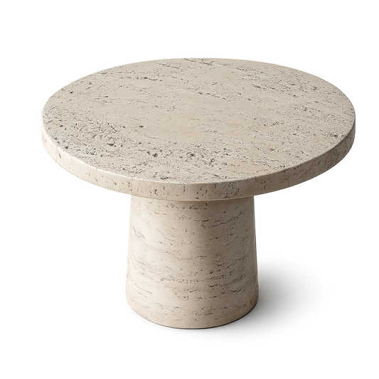Alessio Travertine Side Table