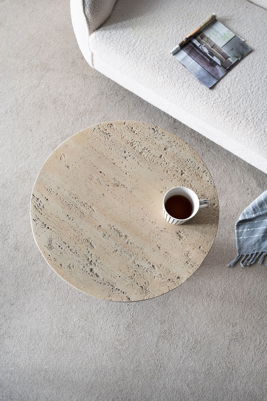 alessio travertine side table