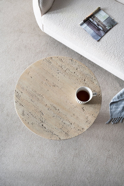 alessio travertine side table