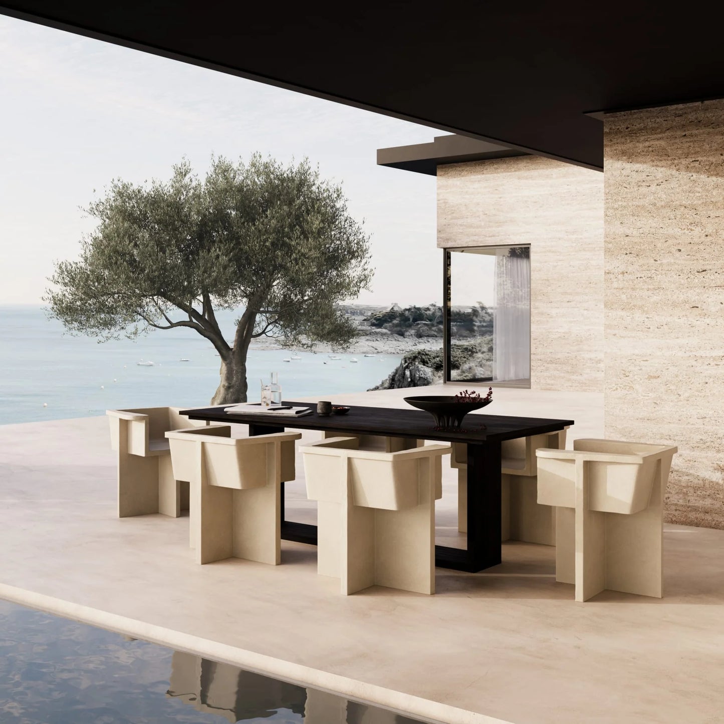 brutalità minimalist lounge chair