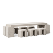 Front product view of the Lithos Dining System by DORSA