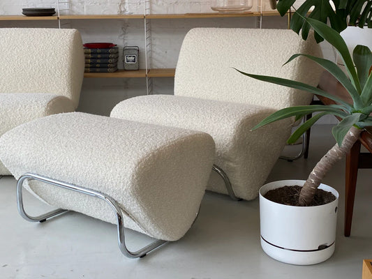 di moda boucle module lounge and ottoman