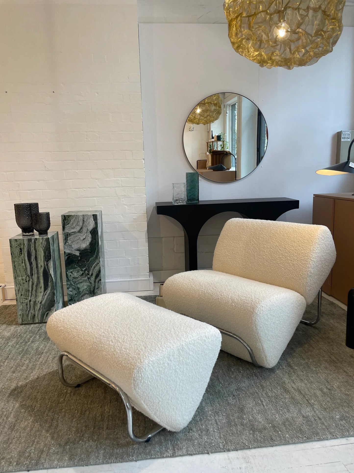 di moda boucle module lounge and ottoman