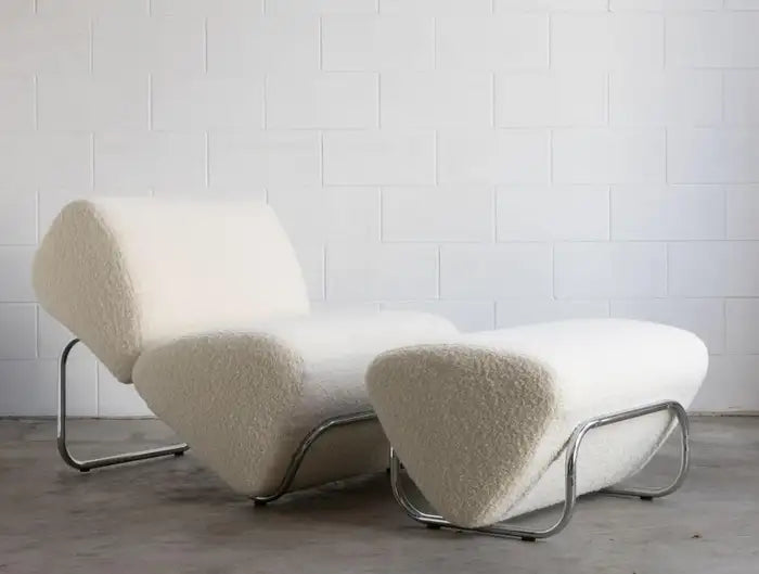 di moda boucle module lounge and ottoman