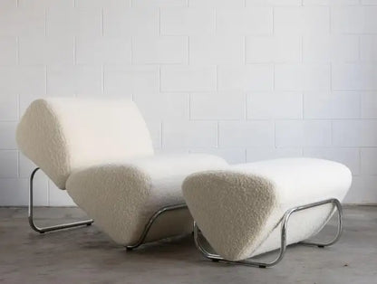 di moda boucle module lounge and ottoman