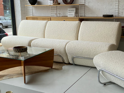 di moda boucle module lounge and ottoman