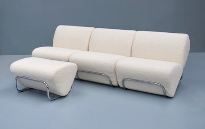 di moda boucle module lounge and ottoman