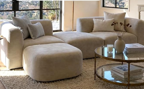 DORSA Mollis sand modular sofa in neutral interior