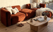 DORSA Mollis tangerine modular sofa in warm living room