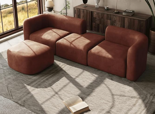 DORSA Mollis tangerine modular sofa from above