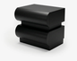 DORSA Rondo sculptural nightstand with rounded stacked drawer form