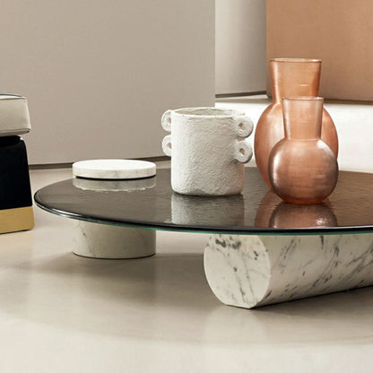 fluire travertine coffee table