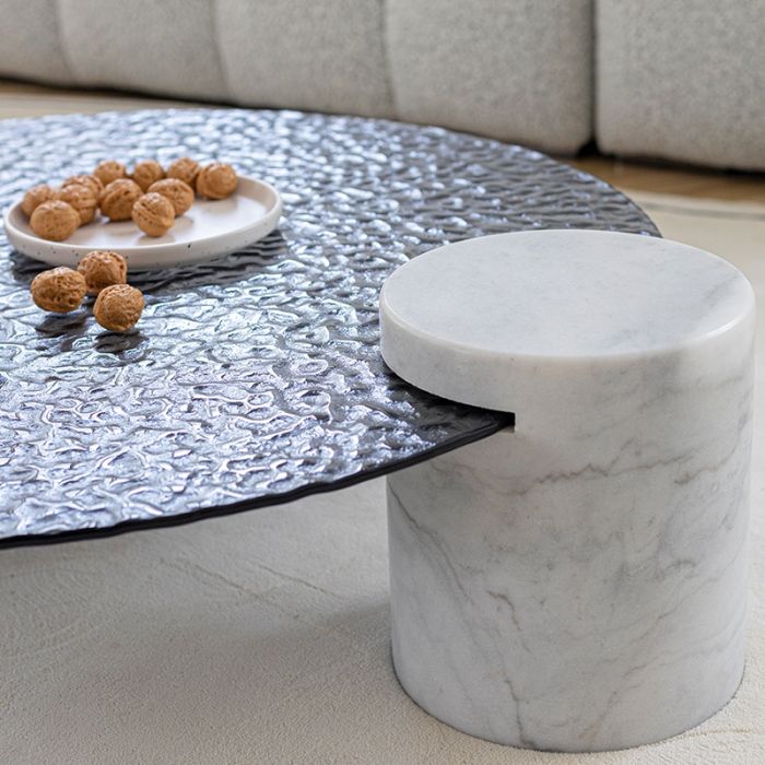 fluire travertine coffee table