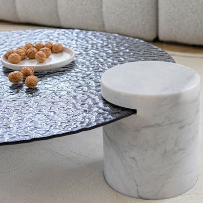 fluire travertine coffee table