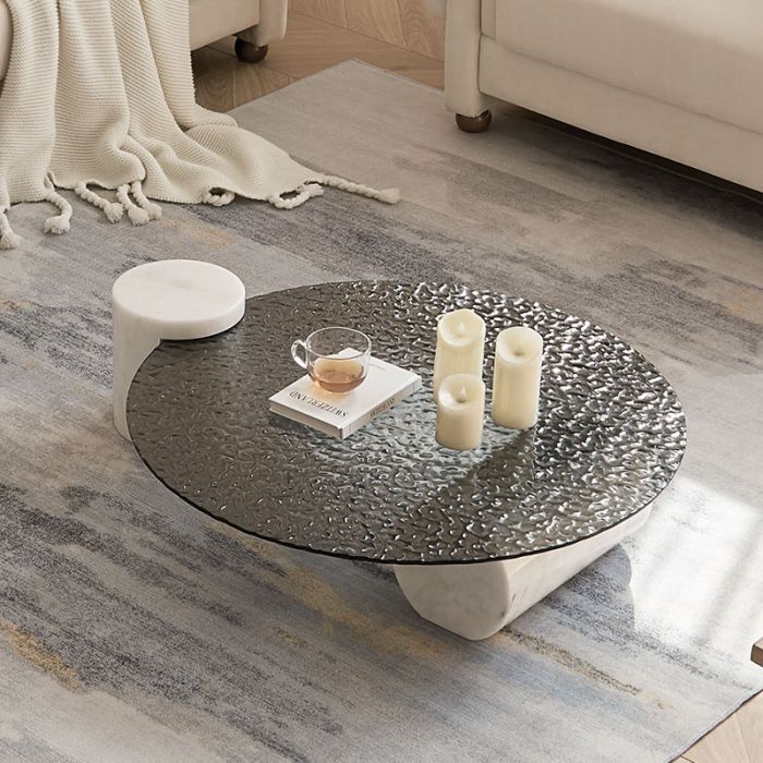 fluire travertine coffee table