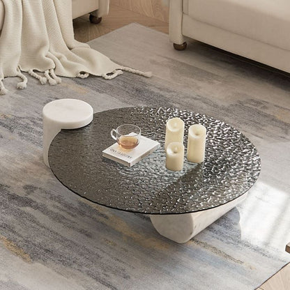 fluire travertine coffee table