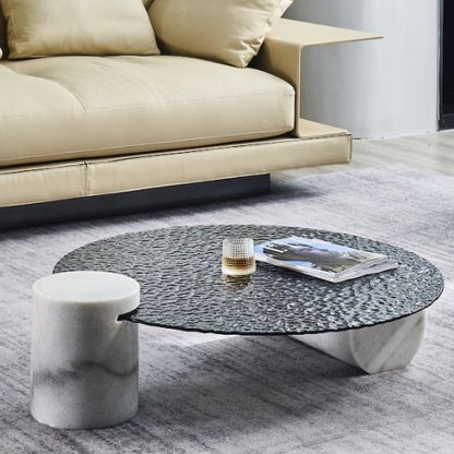 fluire travertine coffee table