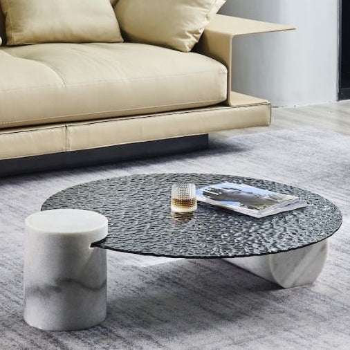 fluire travertine coffee table