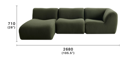 nonno sectional boucle sofa