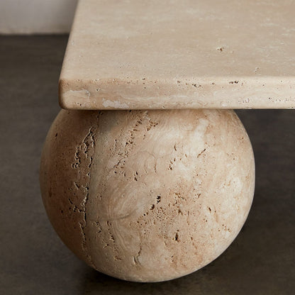 pallo travertine coffee table