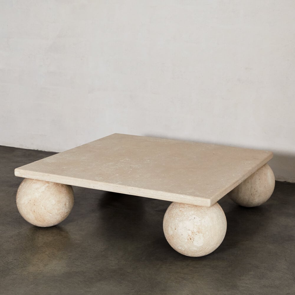 pallo travertine coffee table