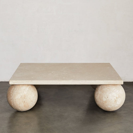 pallo travertine coffee table