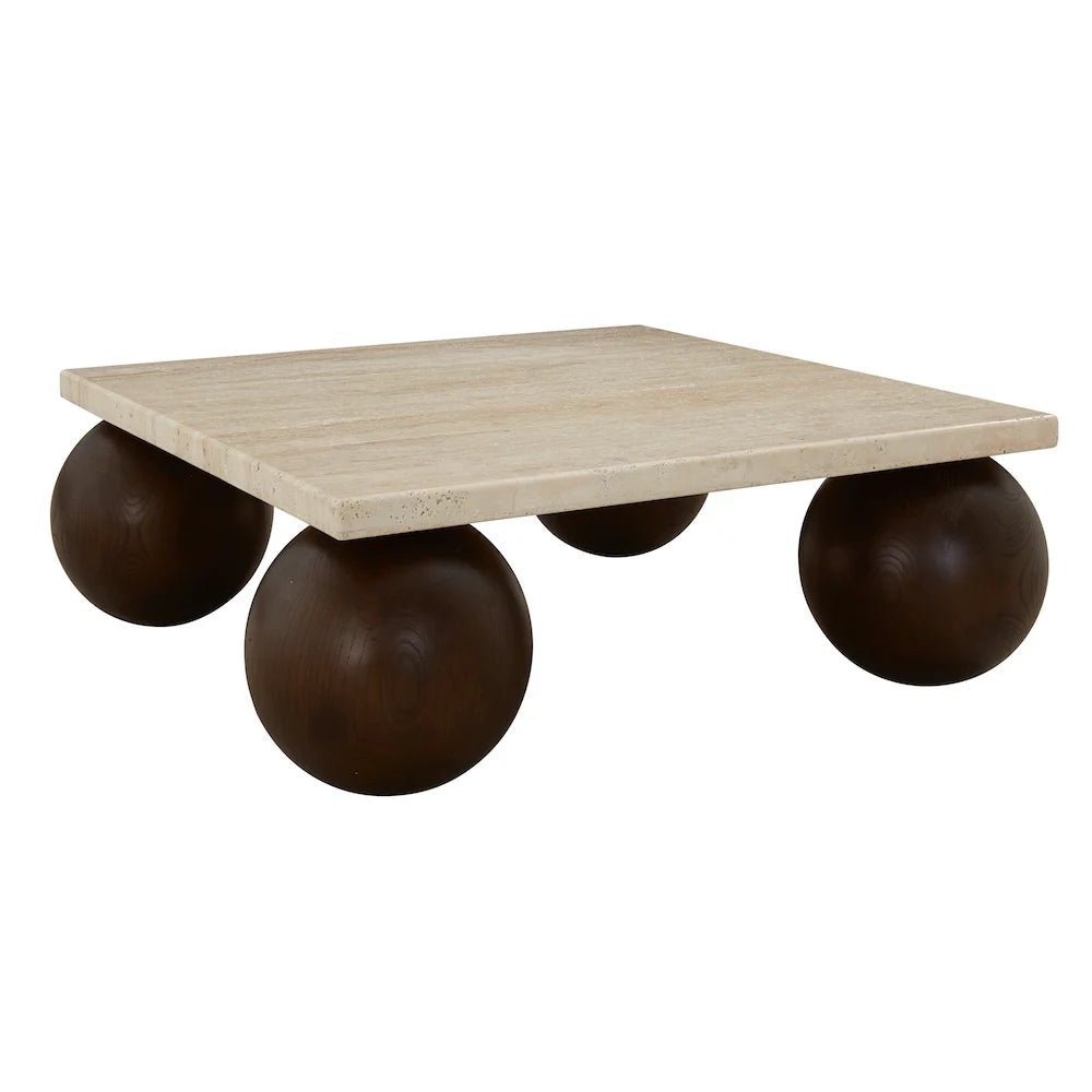 pallo travertine coffee table
