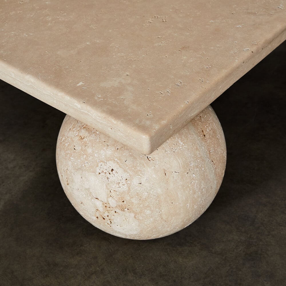 pallo travertine coffee table