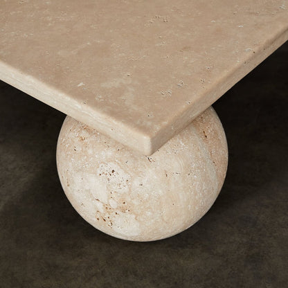 pallo travertine coffee table