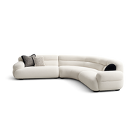 Front product view of the Santuario Boucle L-Shaped Sectional Sofa by DORSA