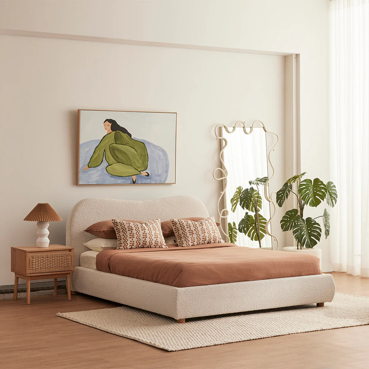 sbalorditiva king boucle bedframe