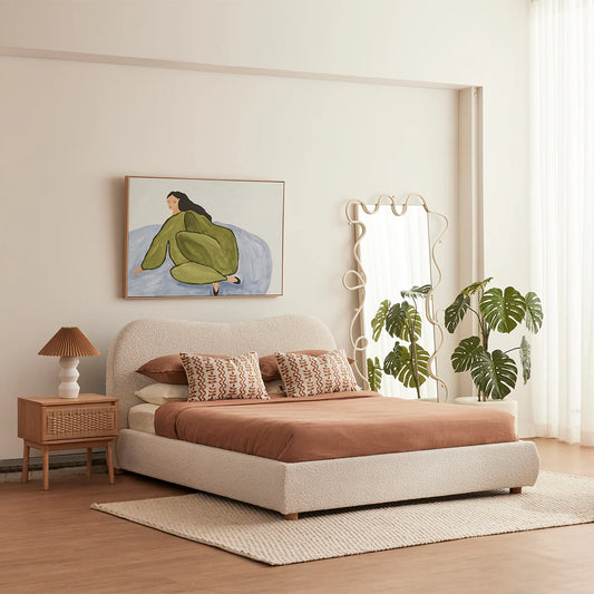 sbalorditiva king boucle bedframe