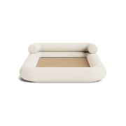 VELAR Sculptural Bed Frame in off white, front view